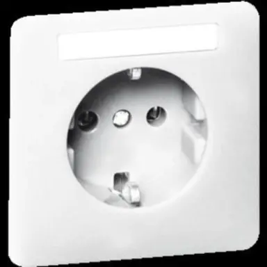 PEHA 80.6511.02 SI NA wandcontactdoos randaarde kindveilig met tekstveld Standard wit glans