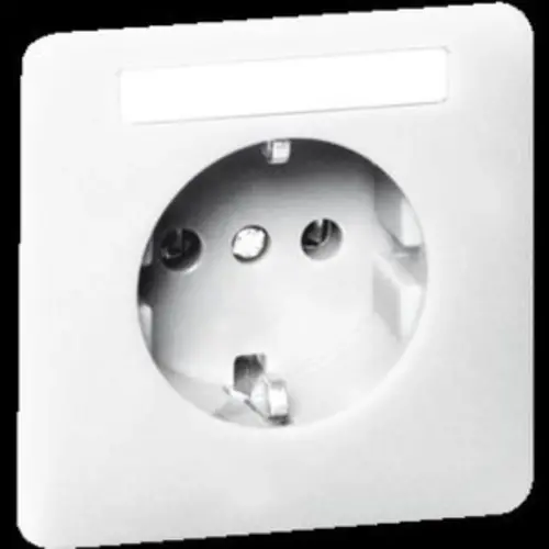 PEHA 80.6511.02 SI NA wandcontactdoos randaarde kindveilig met tekstveld Standard wit glans