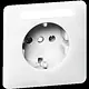 PEHA 80.6511.02 SI NA wandcontactdoos randaarde kindveilig met tekstveld Standard wit glans