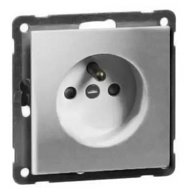 PEHA 20.6671.70 SI wandcontactdoos penaarde kindveilig schroefcontact Aura aluminium