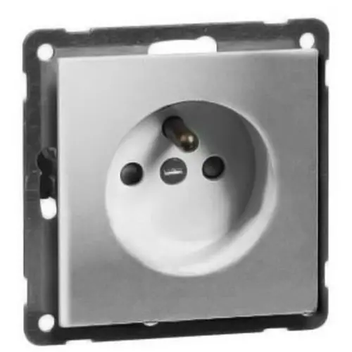 PEHA 20.6671.70 SI wandcontactdoos penaarde kindveilig schroefcontact Aura aluminium