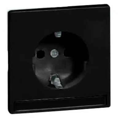 PEHA 95.6511.19 NA wandcontactdoos randaarde met tekstvenster kindveilig Dialog diep zwart