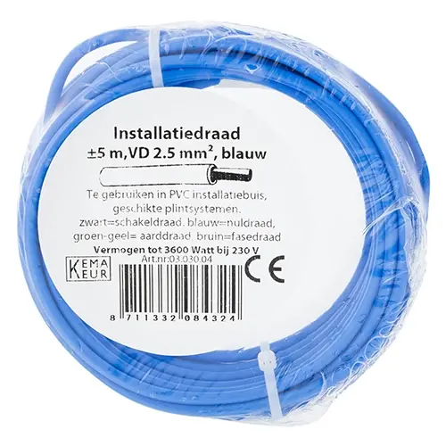 Q-Link 03.030.04 VD draad blauw 2,5mm2 rol 5 meter