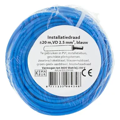 Q-Link 03.030.06 VD draad blauw 2,5mm2 rol 20 meter