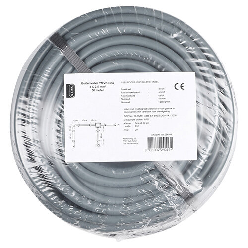 Q-Link 01.266.49 YMVK-DCA buitenkabel 4 x 2,5 mm2 rol 50 meter