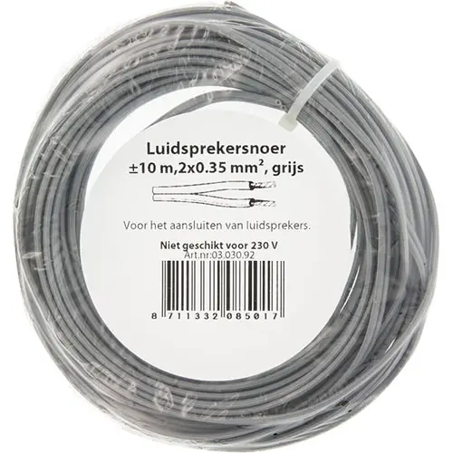 Q-Link 03.030.92 luidsprekersnoer 2x0.35mm2 grijs 10mtr