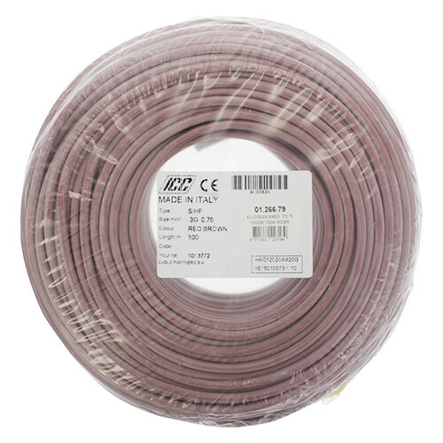 Q-Link 01.266.79 siliconenkabel hittebestendig 180gr 3x0,75mm2 100 meter