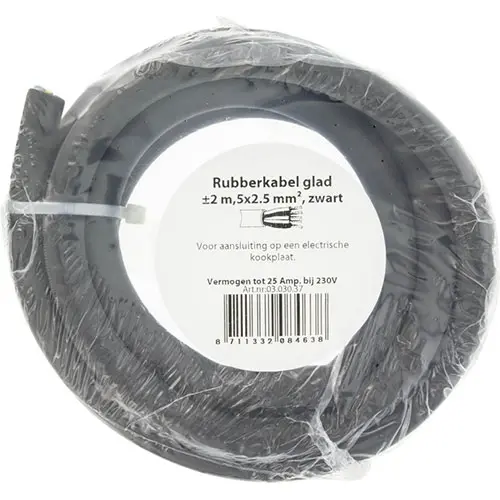 Q-Link 03.030.37 rubber kabel 5x2.5 zwart 2m