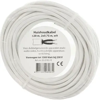 Q-Link 03.030.74 huishoudsnoer VMVS 2x0.75 20m