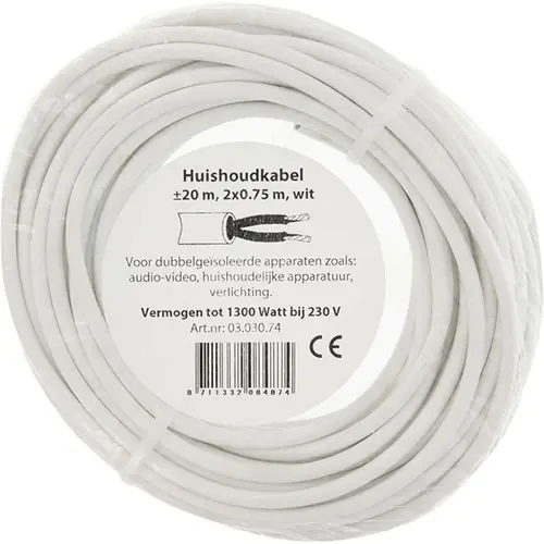 Q-Link 03.030.74 huishoudsnoer VMVS 2x0.75 20m