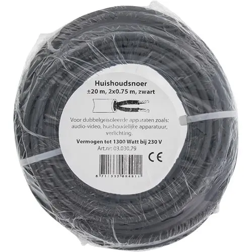 Q-Link 03.030.79 huishoudsnoer VMVS 2x0.75 20m