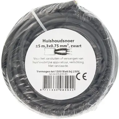 Q-Link 03.030.85 huishoudsnoer VMVS 3x0.75 5m