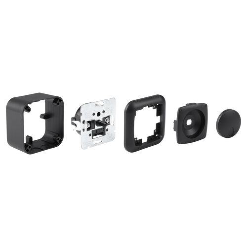 Q-Link 54.077.96 inbouw en opbouw dimmer LED 3 - 60 Watt compleet zwart mat