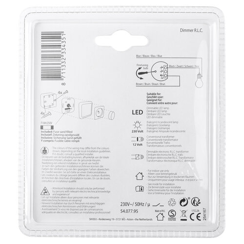 Q-Link 54.077.95 inbouw en opbouw dimmer LED 3 - 60 Watt compleet polarwit