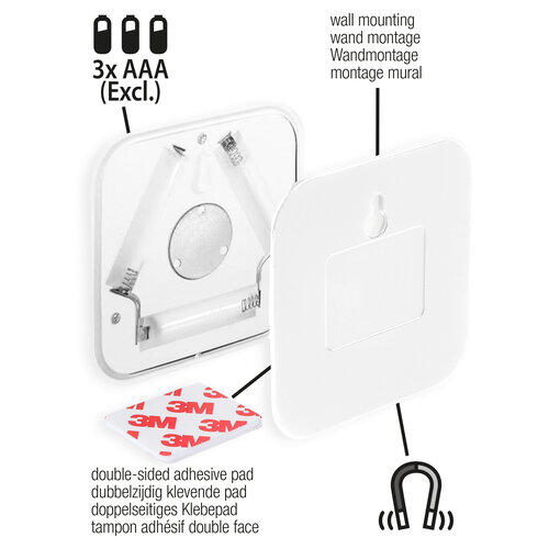 Q-Link 53.300.04 draadloze LED-lamp met bewegingssensor wit set van 2 stuks