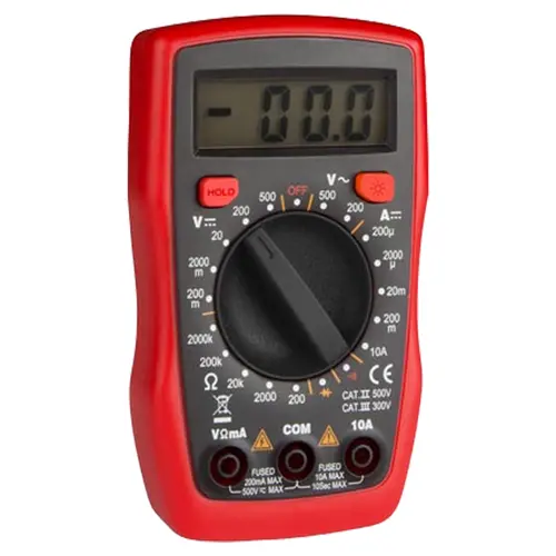 Q-Link 01.161.66 multimeter digitaal CAT3 300V en CAT2 500V zwart/rood