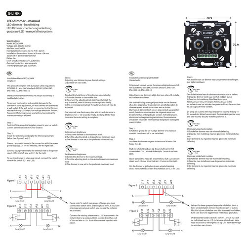 Q-Link 66.099.45 inbouw duo dimmer LED 2 x 2 - 200 Watt compleet polarwit