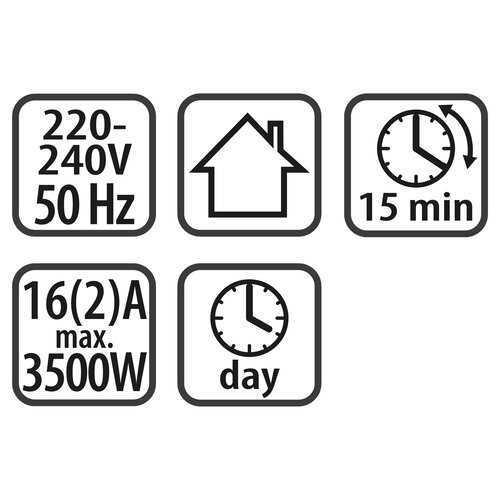 Q-Link 66.202.58 tijdschakelklok vierkant analoog wit