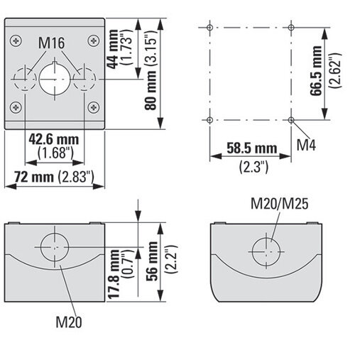 Eaton M22-I1 drukknopkast - opbouwkast leeg 1-gats grijs 216535