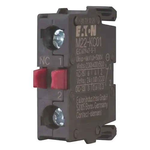 Eaton M22-KC01 hulpcontactblok - contactelement bodemmontage 1x verbreek 24V 3A 220,230,240V 6A 216382