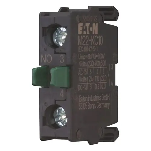 Eaton M22-KC10 hulpcontactblok - contactelement bodemmontage 1x maak, 24 V 3 A, 220,230,240 V 6A 216380