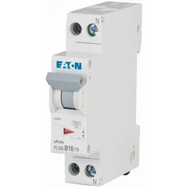 Eaton PLN6-B16/1N-MW installatieautomaat 1P+N 16A B-karakteristiek 6kA