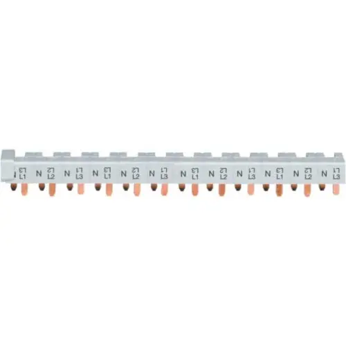 Hager KBN663A kamrail stift 3p+N 63A 10mm2 voor 12x automaat 1p+N