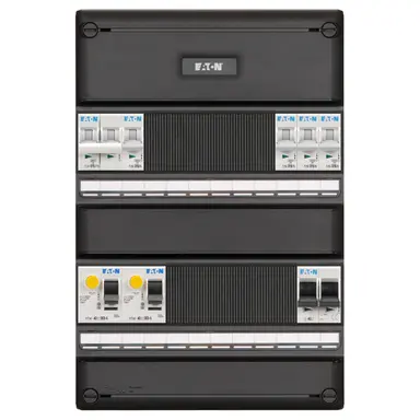 Eaton I-42G14F0-HS-64 groepenkast 1-fase 4 groepen + fornuisgroep 2-aardlekschakelaars en hoofdschakelaar
