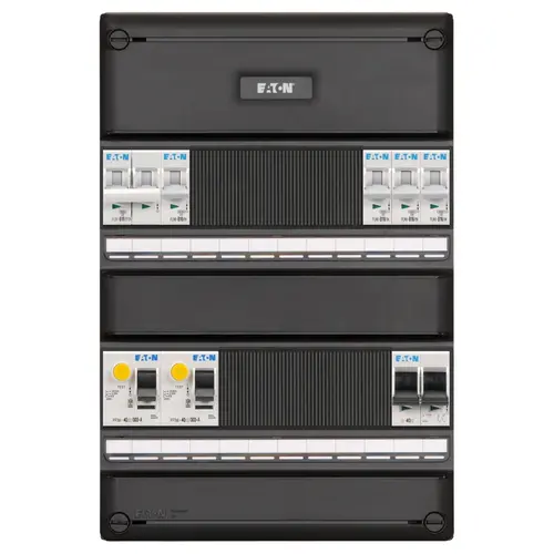 Eaton I-42G14F0-HS-64 groepenkast 1-fase 4 groepen + fornuisgroep 2-aardlekschakelaars en hoofdschakelaar