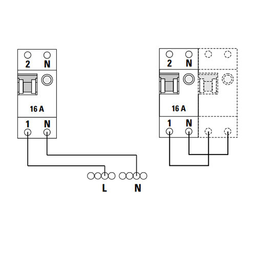 Eaton 1742428 aardlekautomaat 16A 1p+N 30mA B-karakteristiek 6kA klasse-A FLEX onder PKN-6-16-1N-B-003-A-MW-FLO