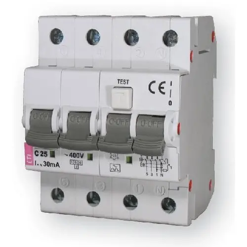 ETI 431001165 aardlekautomaat KZS-4M C 25A 30mA 3p+n