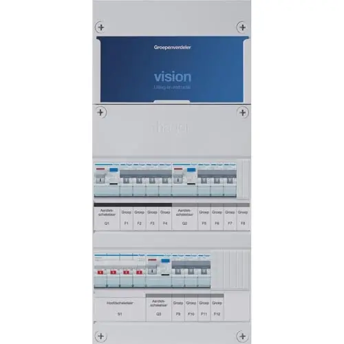 Hager VKG433L Vision groepenkast 3 fase 10 groepen 3 aardlekschakelaars en hoofdschakelaar