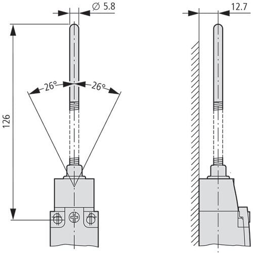 Eaton LS-XS veerstaaf - veerstangkop voor eindschakelaar LS-Titan 266133