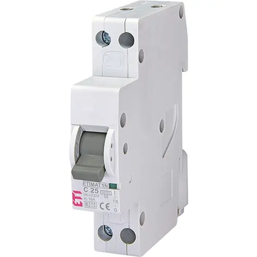 ETI 433000256 installatieautomaat 25A C-karakteristiek 1p+n 6kA