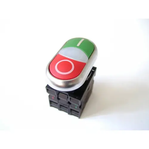 Eaton M22-DDL-GR-X1/X0/K11/230-W Drukknop Vlak Rood/groen 1m 1v