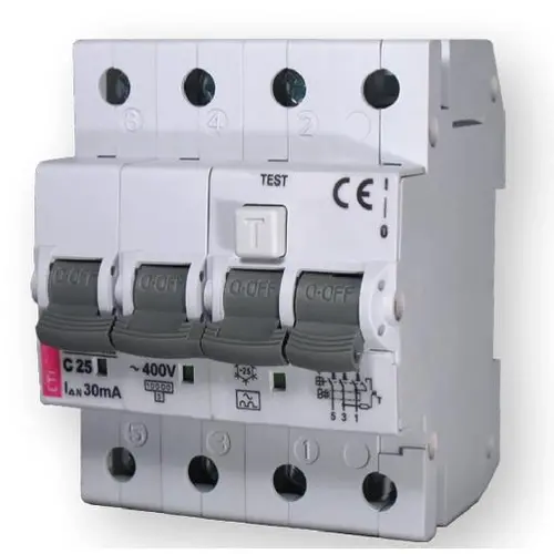 ETI 431000156 aardlekautomaat KZS-4M B 32A 30mA 3p+n