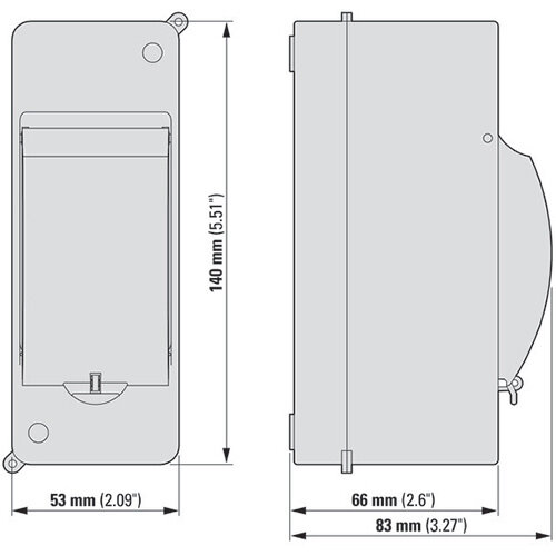 Eaton MINI-2-T verdeler mini opbouw 1-rij met 2-plaatseenheden IP30