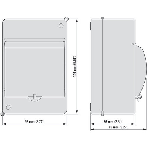 Eaton 177073 verdeler mini opbouw 1-rij met 4-plaatseenheden IP30 MINI-4-T