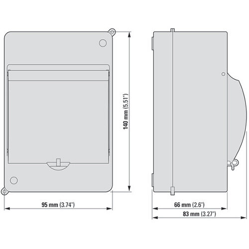 Eaton MINI-4-T verdeler mini opbouw 1-rij met 4-plaatseenheden IP30