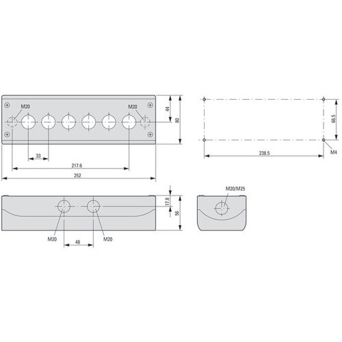 Eaton M22-I6 drukknopkast - opbouwkast leeg 6-gats grijs 216540