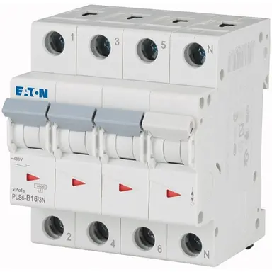 Eaton PLS6-B16/3N-MW installatieautomaat 3p+N 16A B-karakteristiek 6kA 242992