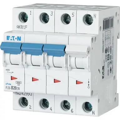 Eaton PLS6-B20/3N-MW installatieautomaat 3p+N 20A B-karakteristiek 6kA 242993