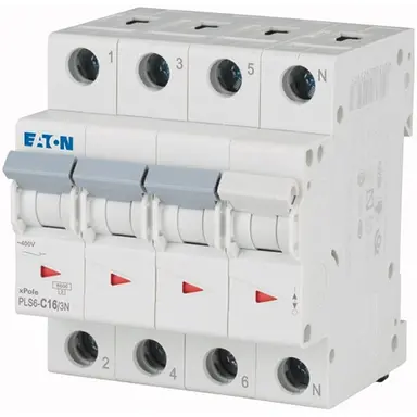 Eaton PLS6-C16/3N-MW installatieautomaat 3p+N 16A C-karakteristiek 6kA 243018