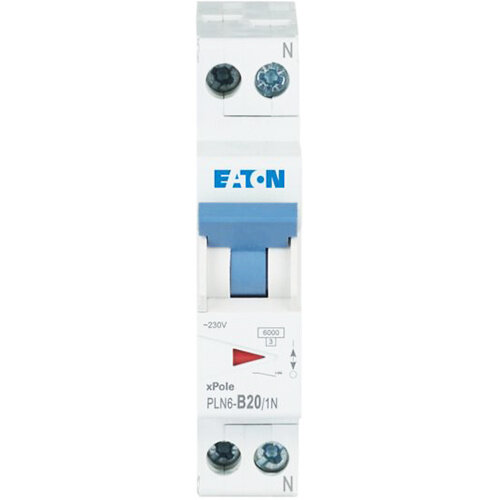 Eaton PLN6-B20/1N-MW installatieautomaat 1P+N 20A B-karakteristiek 6kA 263165