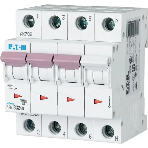 Eaton PLSM-B32/3N-MW Installatieautomaat B-kar 3P 4