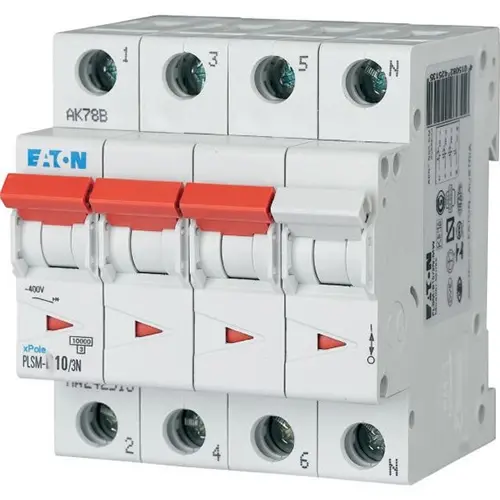 Eaton PLSM-C10/3N-MW installatieautomaat 3p+N 10A C-karakteristiek 10kA 242539