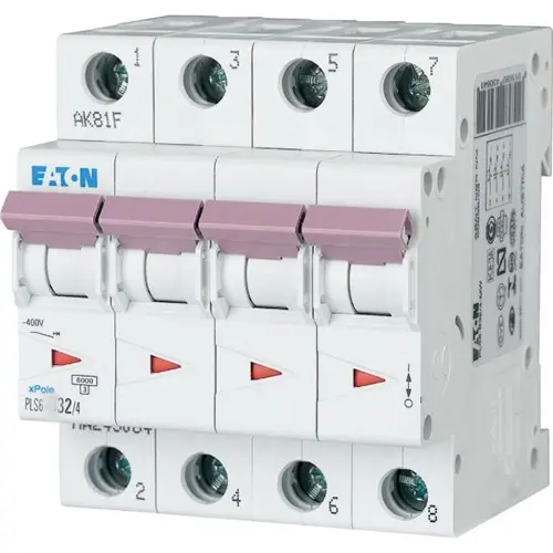 Eaton PLS6-C32/4-MW installatieautomaat 4-polig 32A C-karakteristiek 6kA 243090