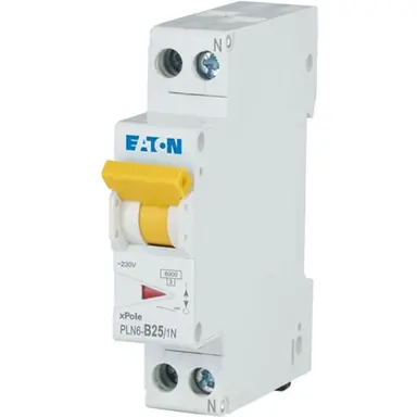 Eaton PLN6-B25/1N-MW installatieautomaat 1p+N 25A B-karakteristiek 6kA 263166