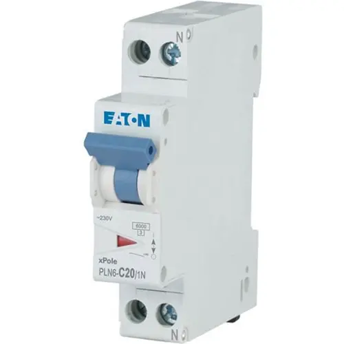 Eaton PLN6-C20/1N-MW installatieautomaat 1P+N 20A C-karakteristiek 6kA 263175