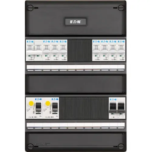 Eaton I-72G14F0-HS-64 groepenkast 1-fase 7 groepen + fornuisgroep 2-aardlekschakelaars en hoofdschakelaar